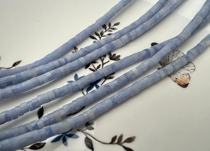 2x4mm Blue Lace Agate Heishi Rondelle Shape Gemstone Beads 15.5 Inches #4450