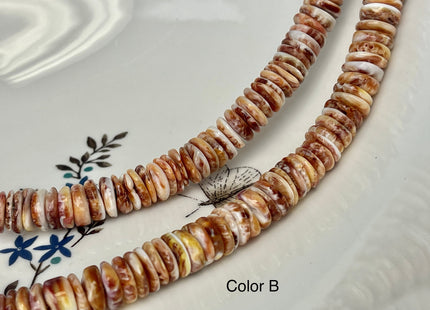 10 mm AAA Natural Purple Red Spiny Oyster Shell Heishi Rondelle Shape Genuine Beautiful Natural Spiny Oyster Beads 16 Inch Strand #4451