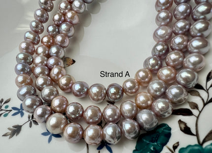 10-11 mm AAA Rare Extra Shiny Natural Mixed Mauve Pink Potato Freshwater Pearl Bead Genuine High Luster Quality Bridal Pearl 41 Beads #P1662