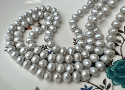 72 inches 8-8.5mm Light Silver Gray Potato Genuine Freshwater Pearl Necklace Hand Knotted Long Bridal Pearl Necklace #315