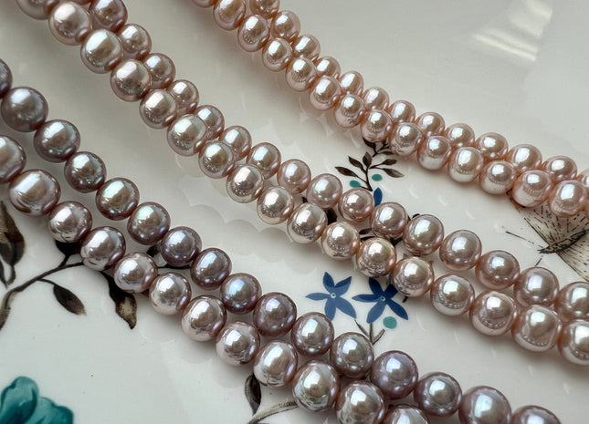 7-8 mm AAA Very Rare Extra Shiny Natural Mauve Pink Potato Freshwater Pearl Genuine High Luster Bridal Pearls #P2505