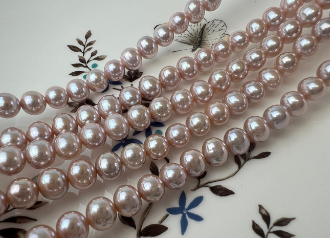 7-8 mm AAA Very Rare Extra Shiny Natural Mauve Pink Potato Freshwater Pearl Genuine High Luster Bridal Pearls #P2505