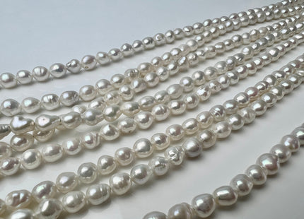 5x6-6.5mm AAA Natural White Keshi Rice Nugget Freshwater Pearl Genuine Super High Luster Keshi Pearl #P2508