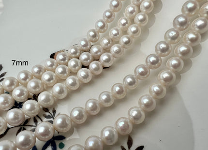 5.5mm 7mm AAAA Natural White Very Rare Round Freshwater Pearl Genuine High Luster Top Quality Round Pearls #P2507
