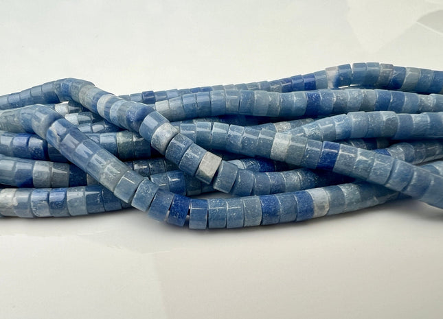 2x4mm Dyed Aquamarine Blue Jade Heishi Rondelle Shape Gemstone Loose Beads 15.5 Inches Strand #4440
