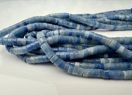 2x4mm Dyed Aquamarine Blue Jade Heishi Rondelle Shape Gemstone Loose Beads 15.5 Inches Strand #4440