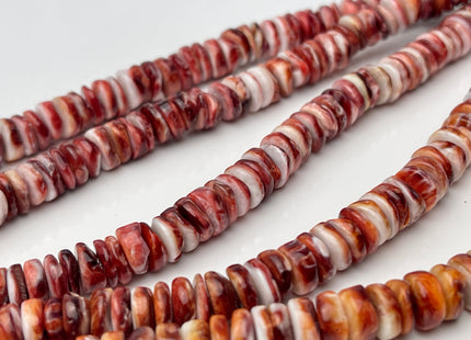 8 mm AAA Natural Purple Red Spiny Oyster Shell Heishi Rondelle Shape Genuine Beautiful Natural Spiny Oyster Beads 16 Inch Strand #4456