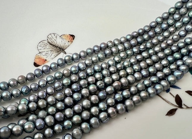 4-4.5mm Gray Color Potato Freshwater Pearl Beads Genuine Freshwater Small Pearl Beads B Grade #P2510