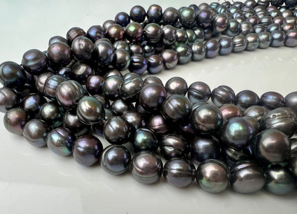 6-6.5mm 7.5-8mm Dark Gray Peacock Color Potato Freshwater Pearl Beads Genuine Freshwater Pearl #P2511