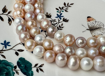 10-11 mm AA Natural White Or Natural Pink White Mixed Potato Freshwater Pearl Beads Genuine High Luster Freshwater Pearls #1411