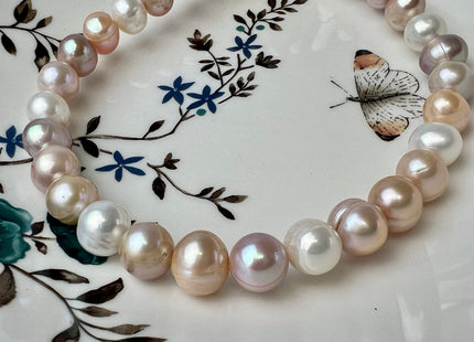 10-11 mm AA Natural White Or Natural Pink White Mixed Potato Freshwater Pearl Beads Genuine High Luster Freshwater Pearls #1411