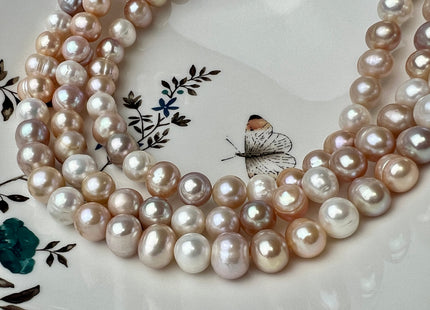 10-11 mm AA Natural White Or Natural Pink White Mixed Potato Freshwater Pearl Beads Genuine High Luster Freshwater Pearls #1411