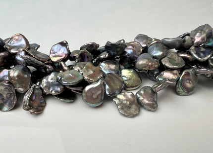 10-13 mm Blue Gray Peacock Keshi Freshwater Pearl Beads Top Drilled Corn Flake Genuine Freshwater Pearls #340