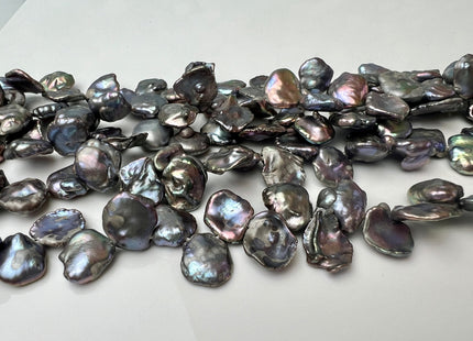 10-13 mm Blue Gray Peacock Keshi Freshwater Pearl Beads Top Drilled Corn Flake Genuine Freshwater Pearls #340