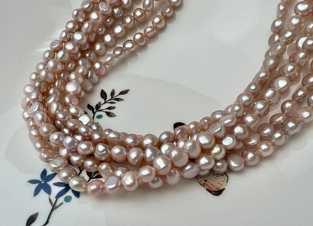 5 mm AAA Natural Pink Potato Nugget Freshwater Seed Pearls Genuine Very Rare High Luster Tiny Round Nugget #P2513