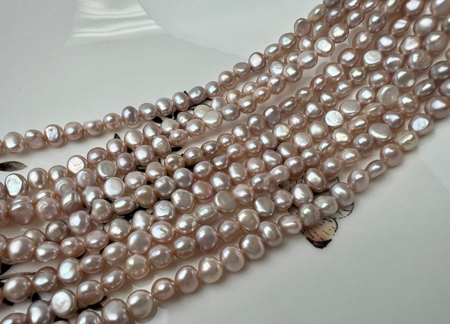 5 mm AAA Natural Pink Potato Nugget Freshwater Seed Pearls Genuine Very Rare High Luster Tiny Round Nugget #P2513