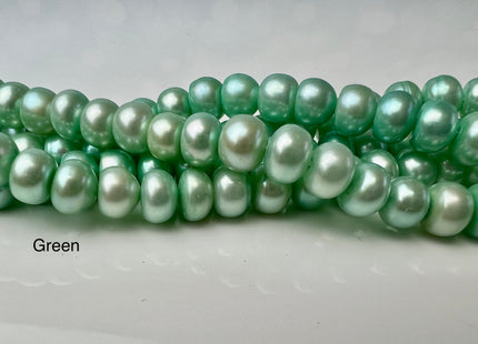 7.5-8mm AA Blue Or Green Color Round Button Freshwater Pearl Beads Genuine High Luster Smooth Freshwater Button Pearls #P2515