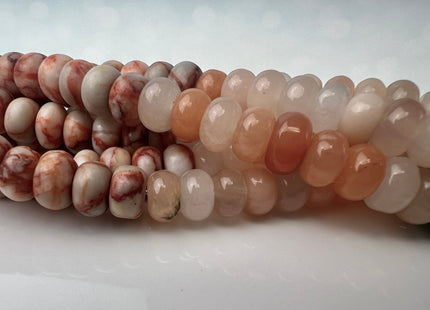 5x8 mm Smooth Rondelle Pink Green Aventurine Web Jasper Gemstone Beads 15 Inches Strand 72 Beads #4458