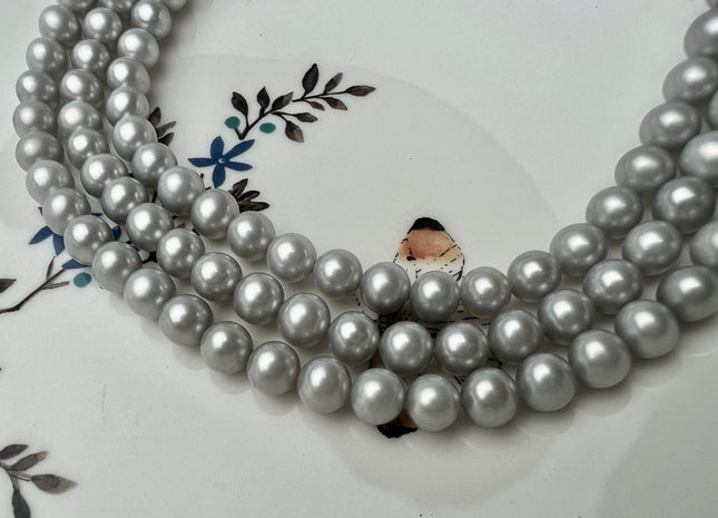 6.5-7 mm AAA Silver Gray Color Round Freshwater Pearl Bead Genuine Gray Round Freshwater Pearls #1528