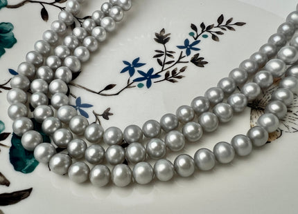 6.5-7 mm AAA Silver Gray Color Round Freshwater Pearl Bead Genuine Gray Round Freshwater Pearls #1528