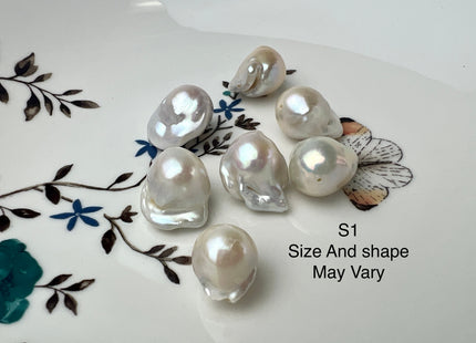 One-Of-A-Kind 15-18x22-30 mm AAA Jumbo Natural White Baroque Pearl High Luster Tear Drop Shape White Baroque Pearl Beads #1094