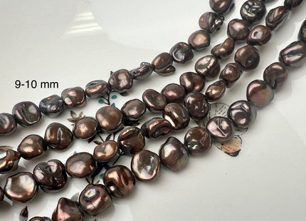 10x11 mm AA Brown Chocolate Color Keshi Freshwater Pearl Nugget Beads Dark Brown High Luster Genuine Keshi Nugget Pearls #P1011