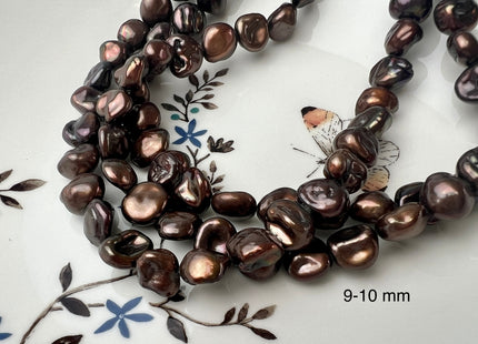 10x11 mm AA Brown Chocolate Color Keshi Freshwater Pearl Nugget Beads Dark Brown High Luster Genuine Keshi Nugget Pearls #P1011