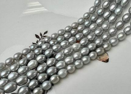 6x7 mm AAAA Silver Gray Color Rice/Oval Freshwater Pearls Genuine Smooth Freshwater Pearls Beads #P2522
