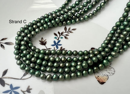 3-5 mm AA Green Color Potato/Rice Freshwater Pearl Beads Genuine Tiny Freshwater Pearl Beads #P2541