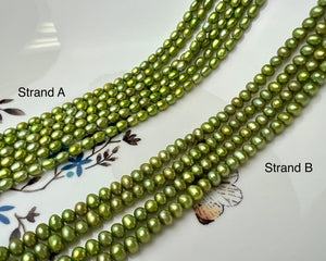 3-5 mm AA Green Color Potato/Rice Freshwater Pearl Beads Genuine Tiny Freshwater Pearl Beads #P2541