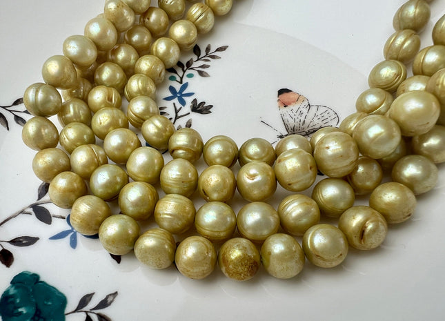 8-9 mm Green Color Potato Freshwater Pearl Beads Genuine Cultured Freshwater Pearl Beads Green Potato Pearls #P2525