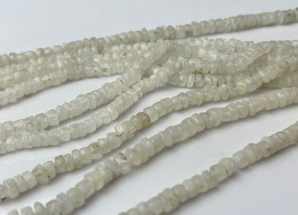 4-5 mm Natural Rainbow Moonstone Smooth Heishi Tyre Gemstone Beads 13 Inches Strand #4338
