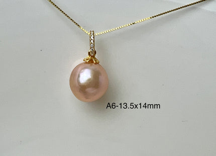 One-Of-A-Kind 12-15 mm AAAA Very Rare Natural Purple Mauve Genuine Edison Pearl Pendant Vermeil Gold Jewelry #P2529