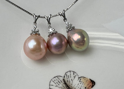 One Piece 925 Sterling Silver/Gold Pendant Cap Setting Finding For Half Drilled Pearl DIY Jewelry #10303
