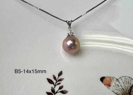 One-Of-A-Kind 12-15 mm AAAA Very Rare Natural Purple Mauve Genuine Edison Pearl Pendant 925 Sterling Silver Jewelry #P2529