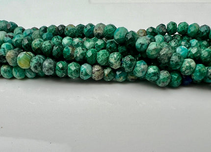 2x4mm AAA Natural Faceted Rondelle Chrysocolla Gemstone Beads 16 Inches #4460