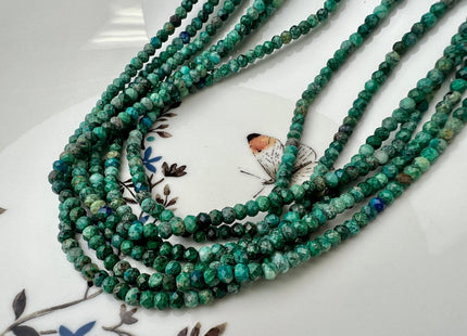 2x4mm AAA Natural Faceted Rondelle Chrysocolla Gemstone Beads 16 Inches #4460