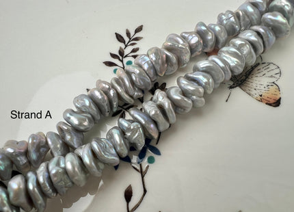 10 mm AAA Very Rare Gray Color Keshi Freshwater Pearl Beads Center Drilled Cornflake Shape Keshi Chip Petal High Luster Pearls #P2526