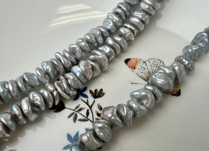 10 mm AAA Very Rare Gray Color Keshi Freshwater Pearl Beads Center Drilled Cornflake Shape Keshi Chip Petal High Luster Pearls #P2526