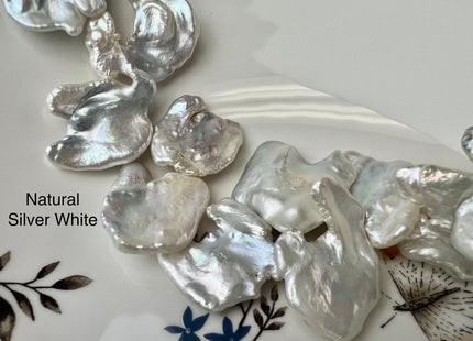 One Pieces 25-30 mm Limited Edition Rare Irregular Keshi Natural White Freshwater Pearl Beads Genuine Natural Keshi Biwa Pearl #P2546