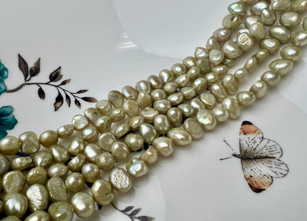 8 mm Light Sage Green Color Potato Nugget Freshwater Pearl Beads Genuine Freshwater Pearl Nuggets #P2528