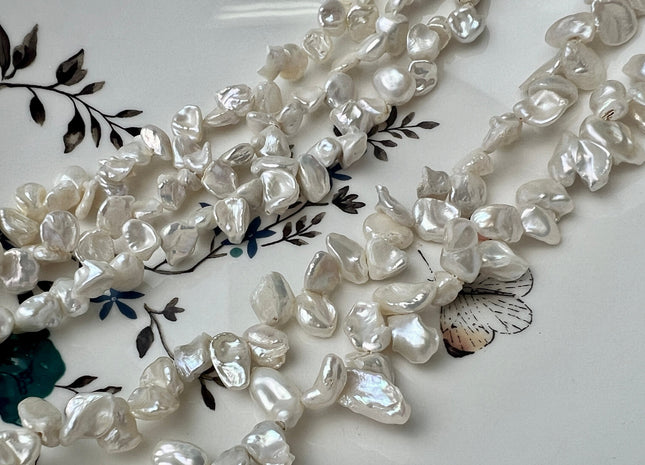 7x8-9 mm AA Natural White Top Drilled Keshi Freshwater Pearl Beads Rare Dancing Keshi Genuine Pearl Beads #1476