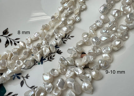 7x8-9 mm AA Natural White Top Drilled Keshi Freshwater Pearl Beads Rare Dancing Keshi Genuine Pearl Beads #1476