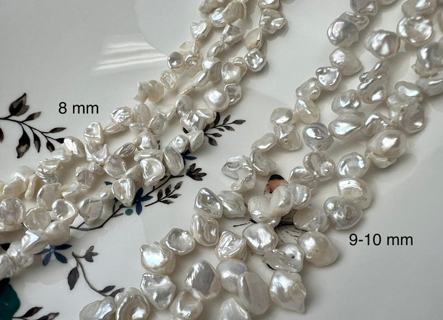 7x8-9 mm AA Natural White Top Drilled Keshi Freshwater Pearl Beads Rare Dancing Keshi Genuine Pearl Beads #1476