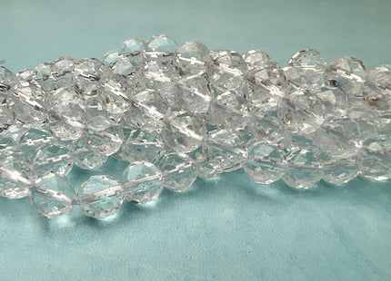 6mm 8mm 10mm AAA Round Faceted Clear Quartz Gemstone Beads Genuine Clear Rock Crystal Quartz Beads #494