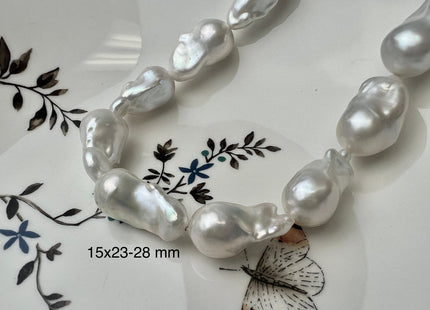 13x16-15x20 mm AAAA Jumbo Size Freshwater Baroque Pearl Beads Genuine High Luster And Quality Natural White Baroque Pearls #1744