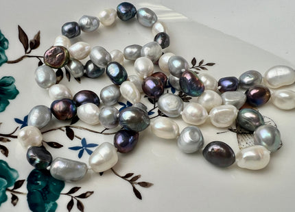 64 inches 8-9x10-12 mm Nugget Pearl Necklaces, Long Pearl Nugget Necklace, Natural Freshwater Pearl Bridal Wedding Necklaces #224