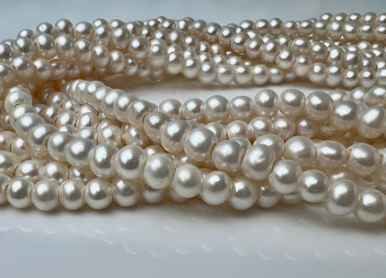 4.5-5 mm AAA Large Hole Natural White Off Round Freshwater Pearl Beads Hole Size 1.2-1.8mm Genuine High Luster Small Pearl #P2530