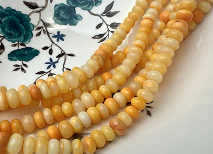 8-9 mm Natural Smooth Rondelle Multi Yellow Honey Orange Opal Large Hole Gemstone Beads Hole Size 1.0mm Genuine Opal 8 Inches #4448