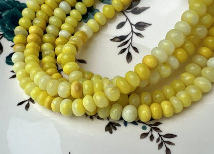 8 mm Smooth Rondelle Multi Yellow Color Opal Gemstone Beads Genuine Natural Peruvian Multi Yellow Opal 8 Inches Strand #4449